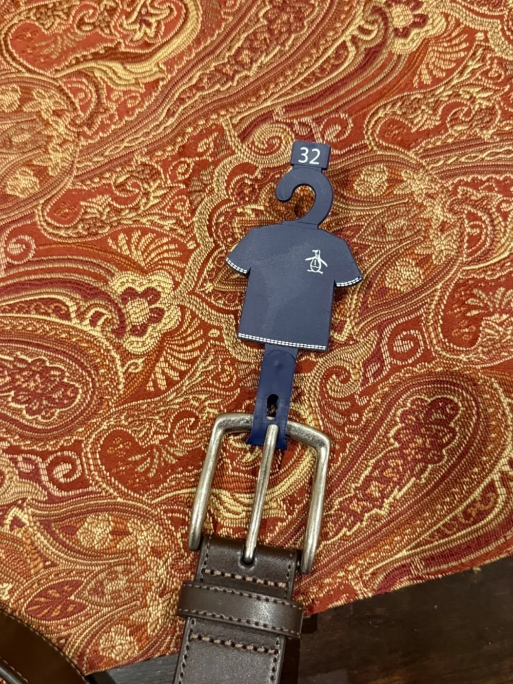 Penguin Men's Size 32 Khaki Boat & Anchor Belt MSRP $60